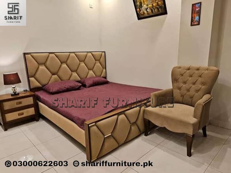 Bed set/ Double bed/ Side table/Dressing/Bedroom furniture 5
