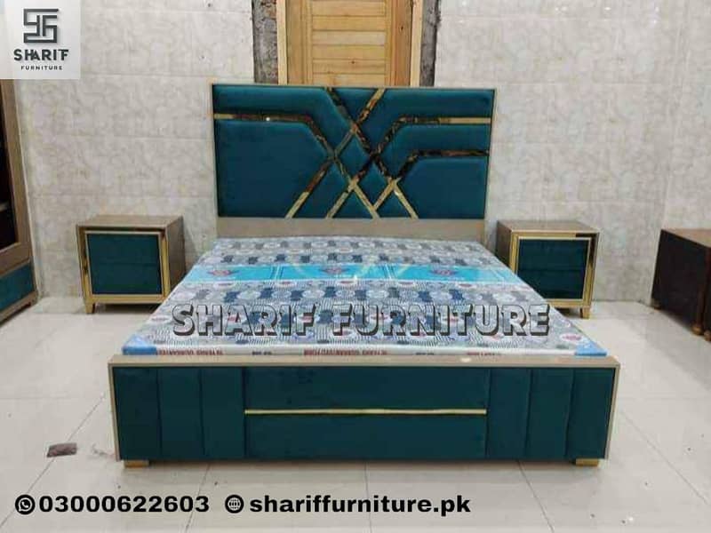 Bed set/ Double bed/ Side table/Dressing/Bedroom furniture 6