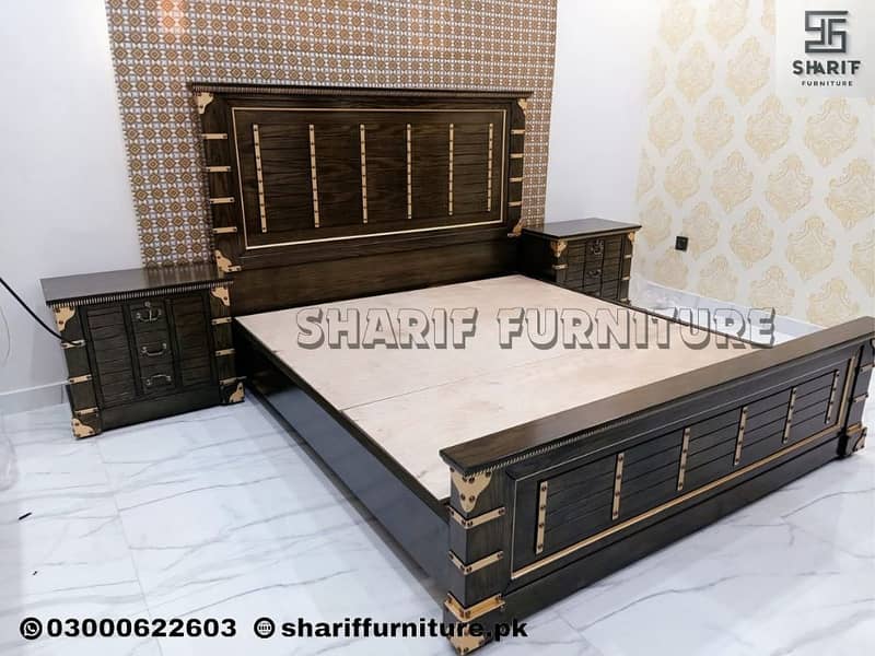Bed set/ Double bed/ Side table/Dressing/Bedroom furniture 9
