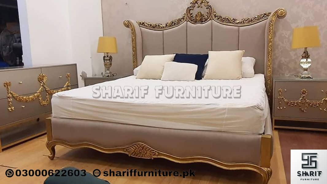 Bed set/ Double bed/ Side table/Dressing/Bedroom furniture 12