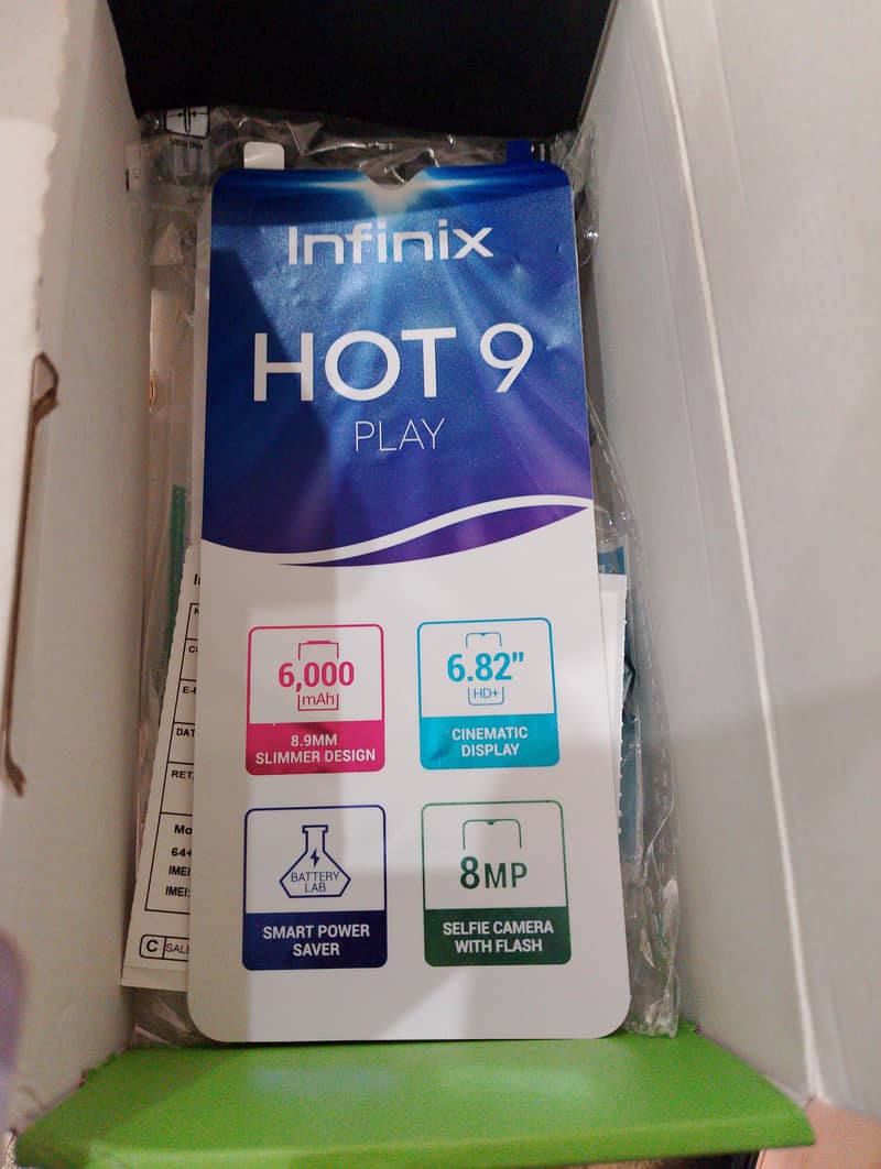 Infinix Hot 9 play Ram 4\64 Box without charger FINGER SENSOR WORKS 11