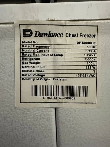dawlance freezer 3