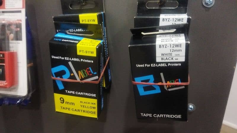 9mm & 12mm Toner refill cartridges Casio label printer yellow on black 3