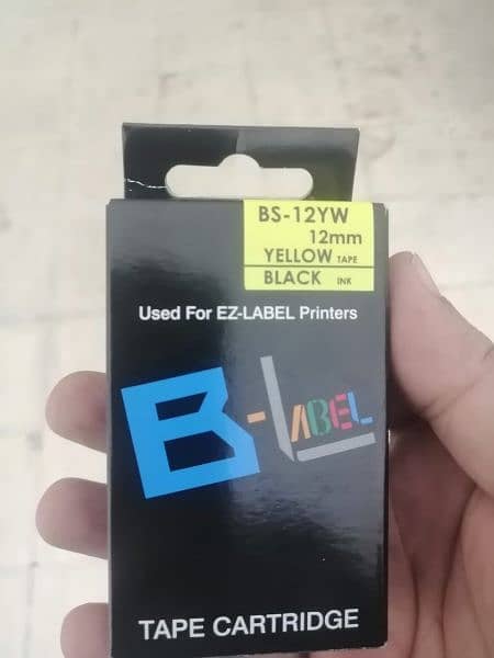 9mm & 12mm Toner refill cartridges Casio label printer yellow on black 9