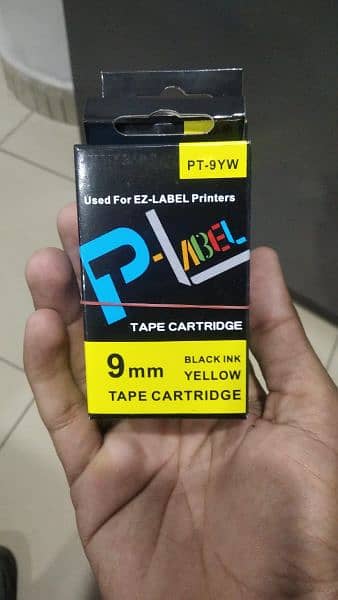 9mm & 12mm Toner refill cartridges Casio label printer yellow on black 14
