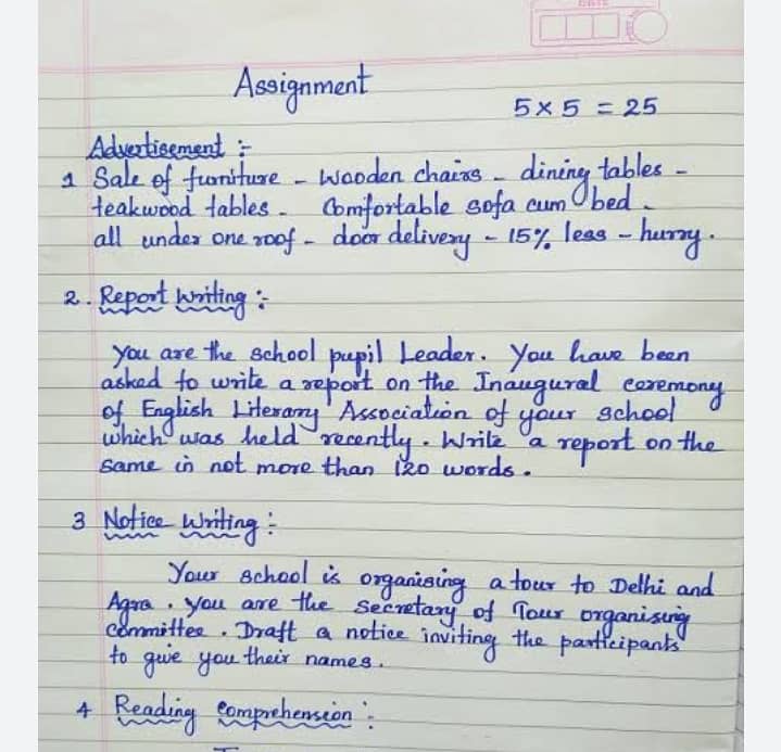 Hand written assignment work 12