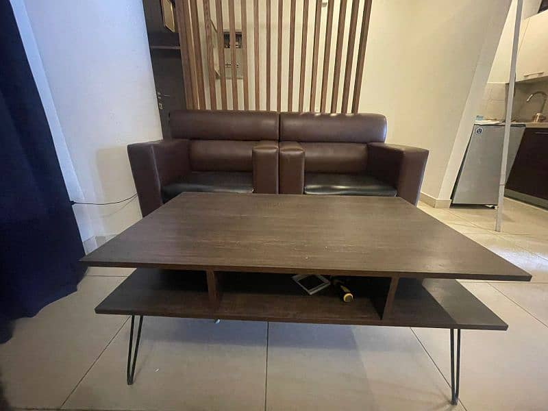 Wooden 5 seater Sofa with table 1