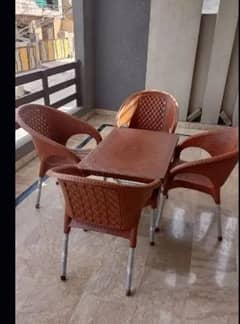 LASTIC OUTDOOR GARDEN CHAIRS TABLE SET AVAILABLE FOR SALE