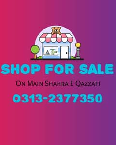 Main Road Commercial Shop for Sale, at Most demanded area of Orangi Town, Shahrah e Qazzafi
