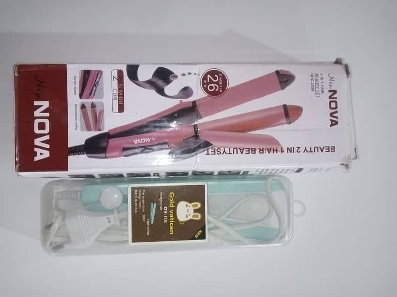 mini straightener + nova 2in1 ( curler + straightener) 1