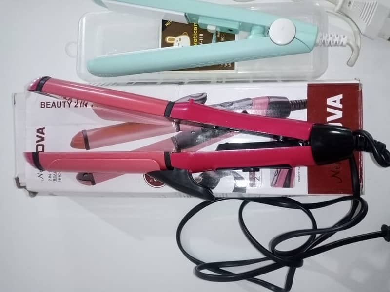 mini straightener + nova 2in1 ( curler + straightener) 2