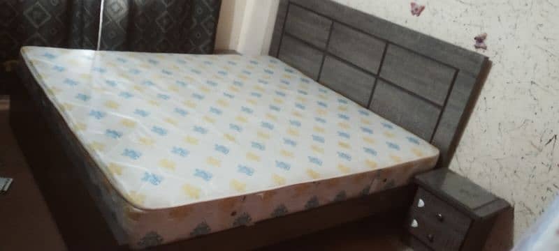 double bed with mattress side table 9