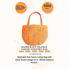 Handcraft Orange Color Toiletry Bag