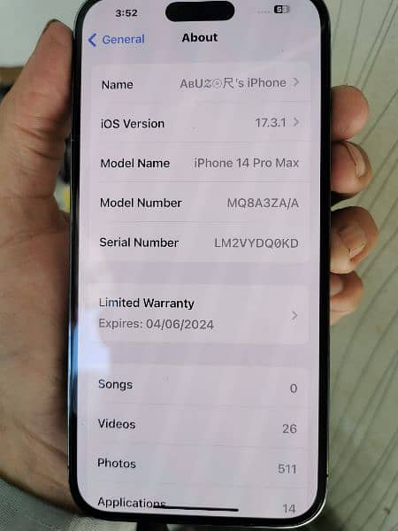 iPhone 14pro max physical dull SIM warranty me hai 3
