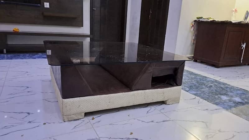 L shape sofa for sale 8 seater along with center table, slightly used 4