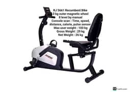 maximum fitness Recumbent Bike for 100kg capacity 8 levels resistance