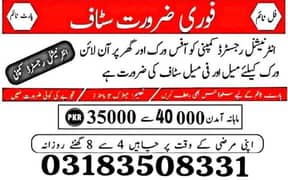 male and female required foroffice base and home base online work