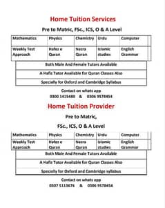 Home and online tuitions service provider