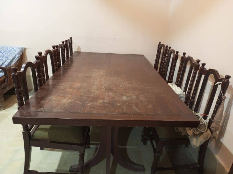big dining table with8 chairs pure sheshum wood 03312397132 pr rabta 2
