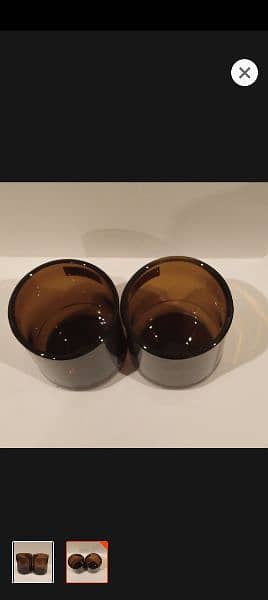 set of 2 brown empty candle jars 1