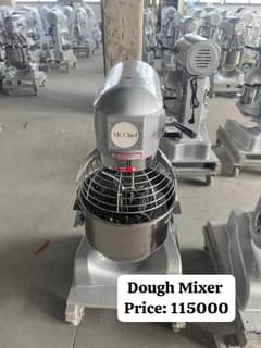 Dough mixer ,  fryer, grill ,  pizza oven, working table