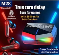 M28 TWS Gaming Wireless Earbuds Type-c LED Display 0