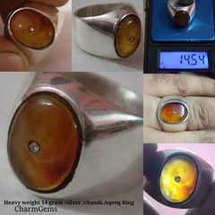 1tola+chandi ring men 14 gram stone oldmine yamni aqeeq  ring size 19