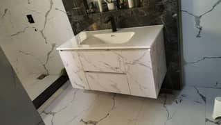 Marble Texture/ Bathroom Vanities/ PVC ceramic basin/