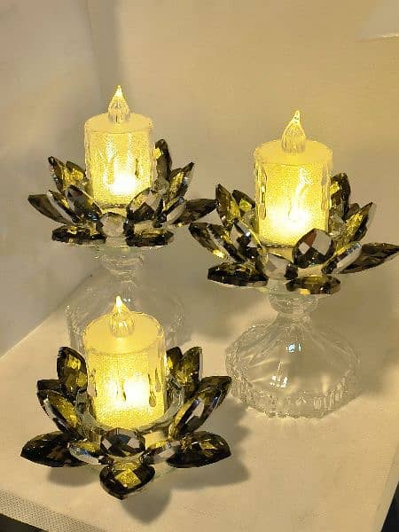 crystal candle stand 3 piece set 4
