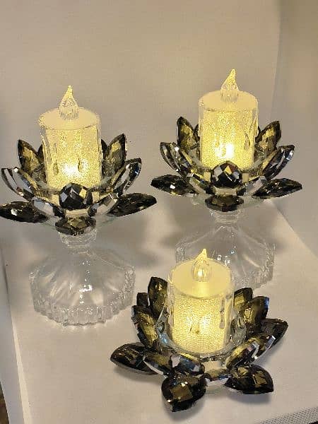 crystal candle stand 3 piece set 5