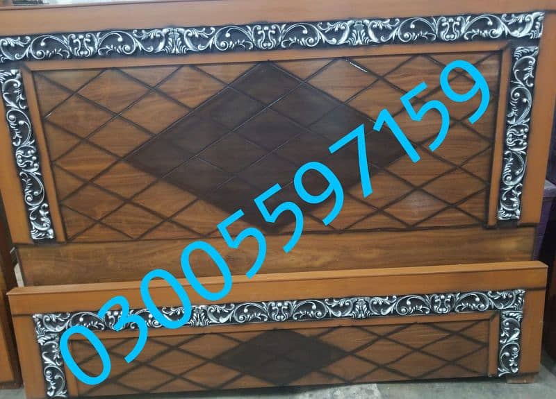 double bed solid wood single set furniture sofa table almari dressing 0