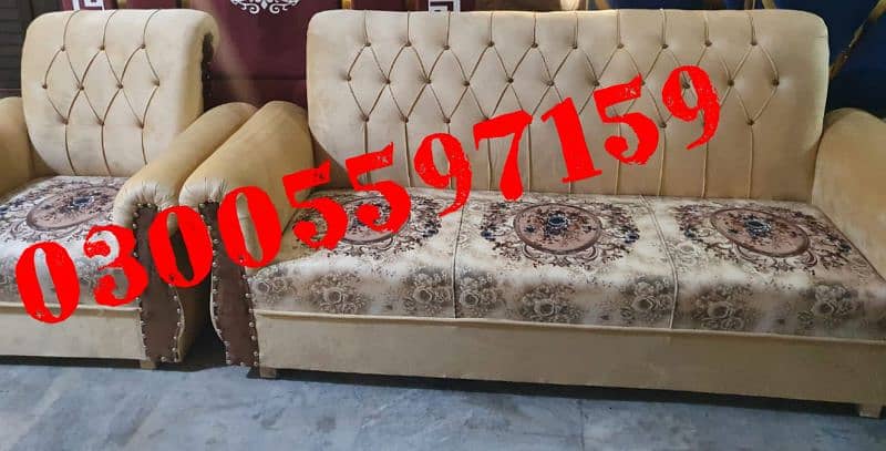 double bed solid wood single set furniture sofa table almari dressing 2