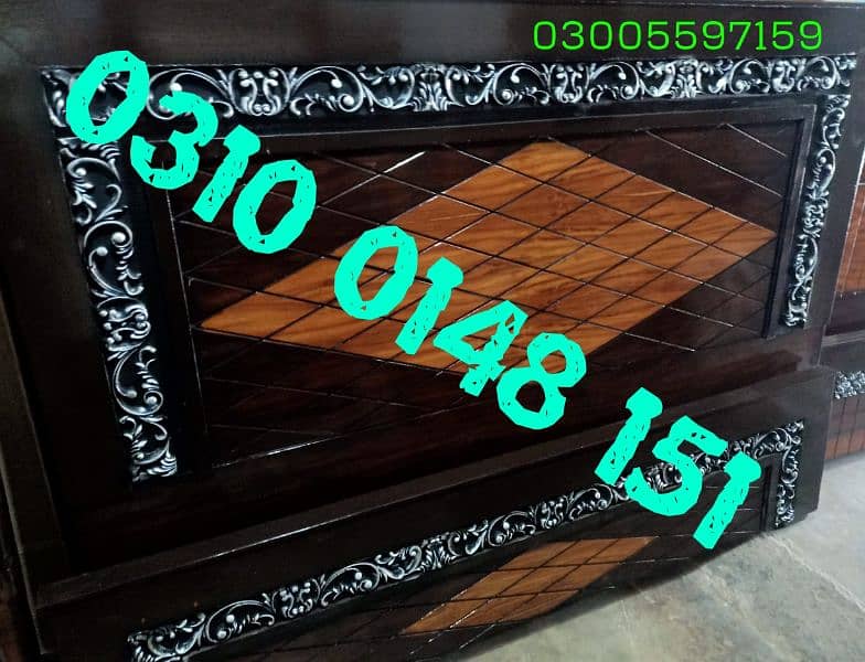 double bed solid wood single set furniture sofa table almari dressing 11