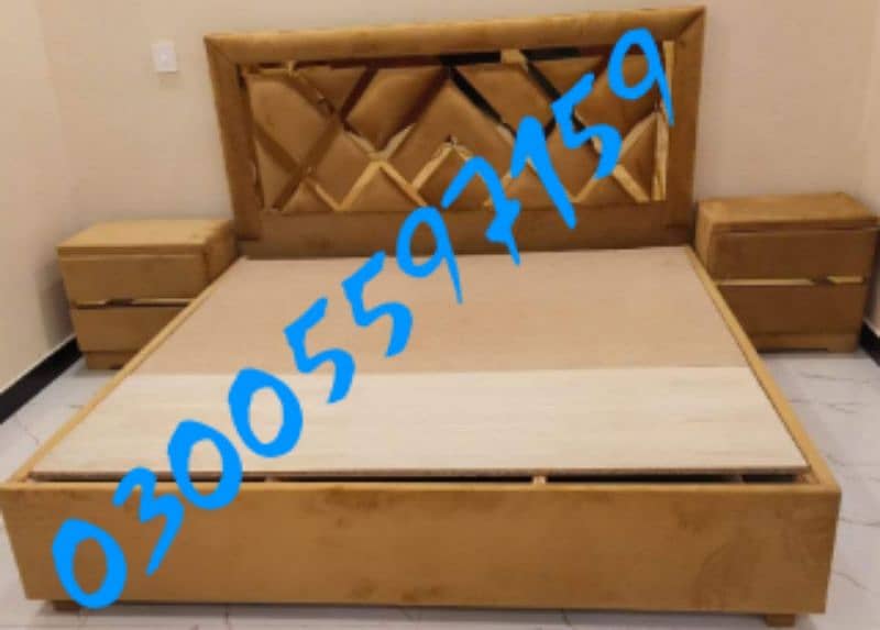 double bed solid wood single set furniture sofa table almari dressing 19