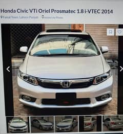 HONDA CIVIC VTI ORIEL PROSMATEC 1.8 i-VTEC 2014 FOR SALE IN MODEL TOWN