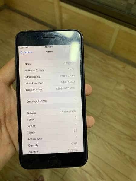i phone 7 plus non pta condition 10/9 display ma wait dots hy 2,3 6
