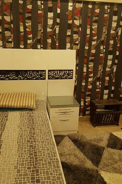 king size bed, side tables, dressing table n mattress master molty 3