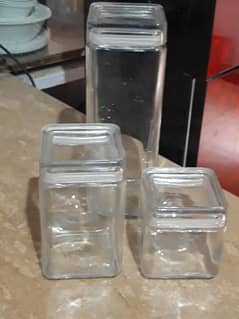 3 piece air tight glass jars 0