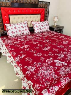 cotton printed frill double bedsheet