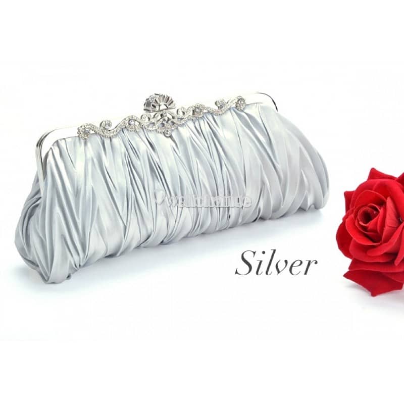Fashionable and Vintage Ruched Satin Clutch Hand Bag 6