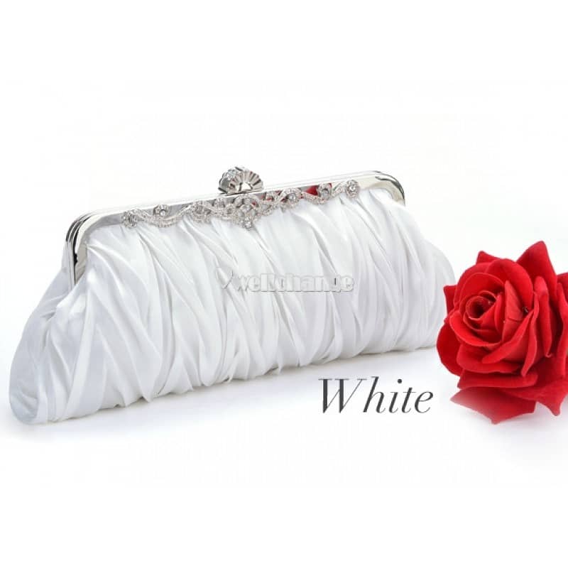 Fashionable and Vintage Ruched Satin Clutch Hand Bag 7