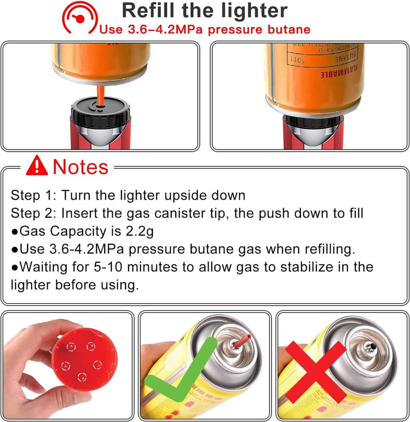 Long Jet Flame Lighter Storm Lighter Gas Refillable 360° Flexible C34 3