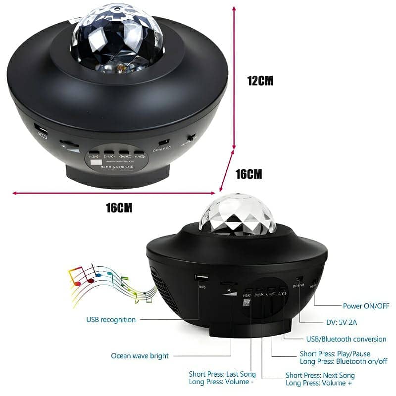 Compact Multi-Functional LED Galaxy Projector Light 9