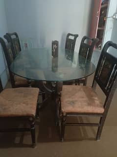 Wooden Dinning Table with 6 chairs