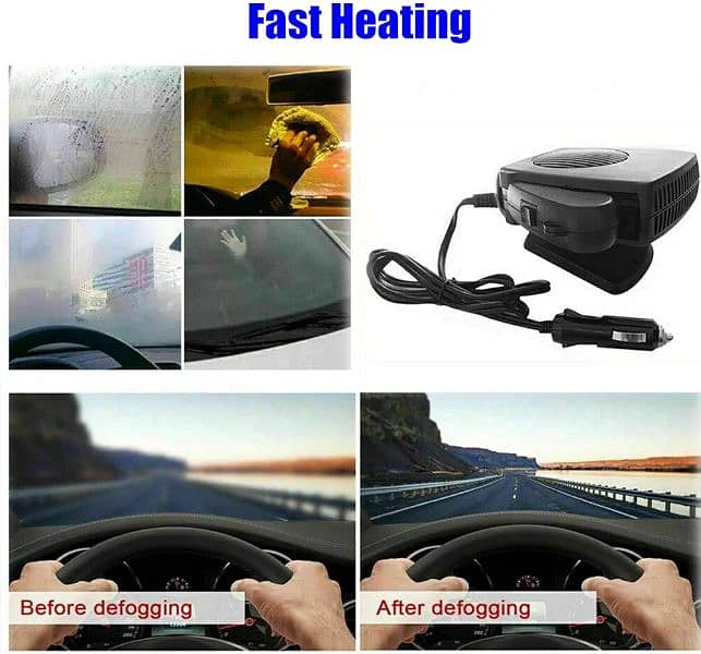 12V Car Heater, 200W 2 in 1 Portable Car Fans 2