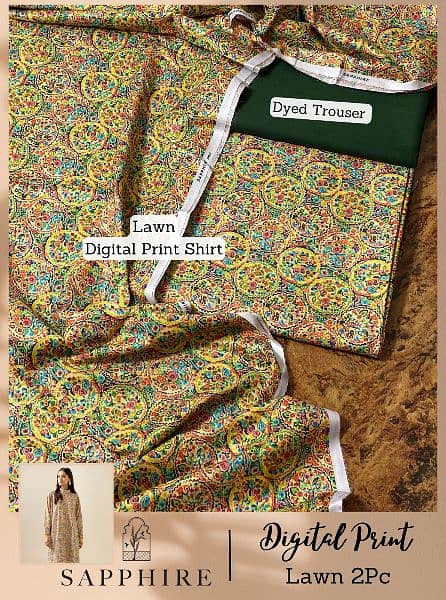 Lawn 2pcs with dyed trouser 8