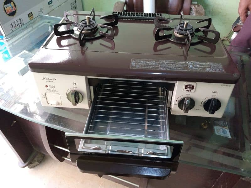Japanese 2 Burnar Gas stove plus gas grill oven 1