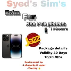 Esim Available for non Active phones