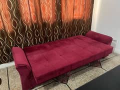 Maroon Sofa Cum-Bed 0
