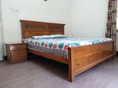 Double Bed with mercury matress & side tables